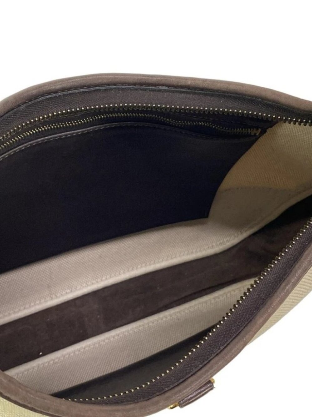 HERMES Trim 31 Cream Dark Brown Toile H Leather Square F Shoulder Bag - Picture 15 of 15